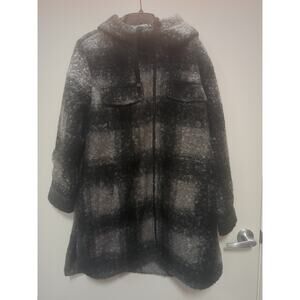 Weatherproof Hoodie Black Plaid Jacket For Women Size L